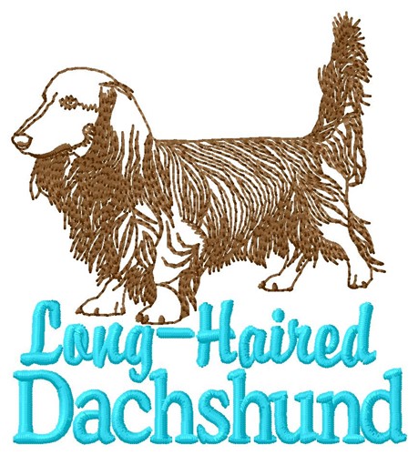 Long Haired Dachshund Embroidery Design Annthegran