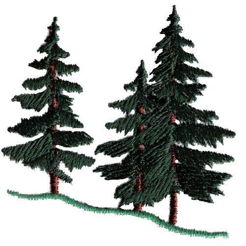Evergreen Trees Embroidery Design AnnTheGran
