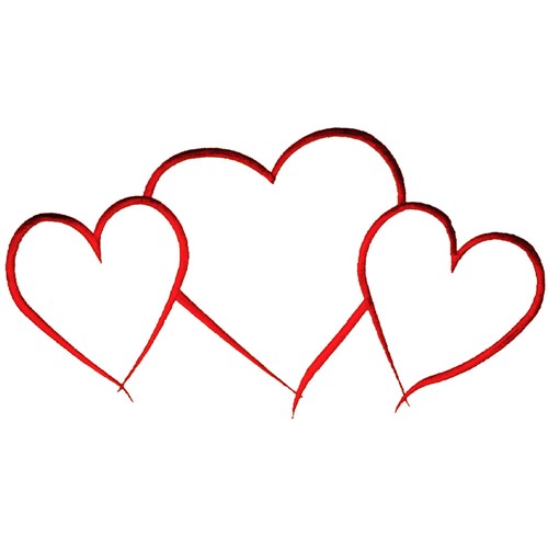 three hearts outline embroidery design annthegran three hearts outline embroidery design annthegran