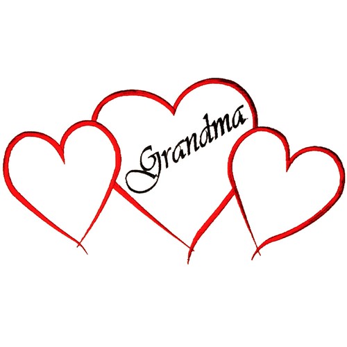 Download Grandma Hearts Outline Embroidery Design | AnnTheGran