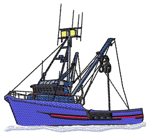 Fishing Boat Embroidery Design AnnTheGran