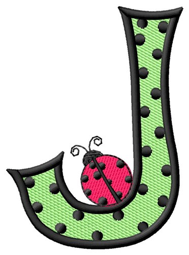 Ladybug Letter J Embroidery Design | AnnTheGran