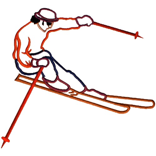 Skier Outline Embroidery Design | AnnTheGran