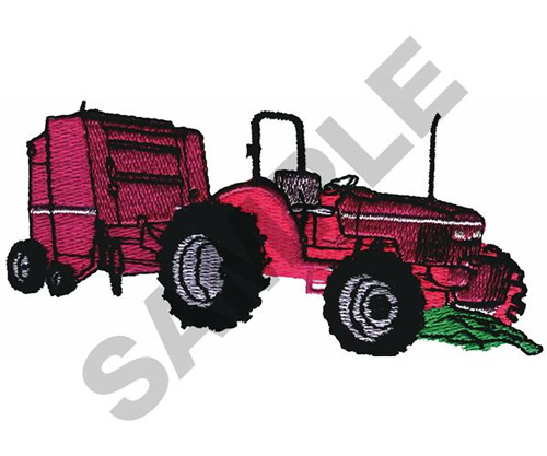 Tractor With Baler Embroidery Design Annthegran 7045