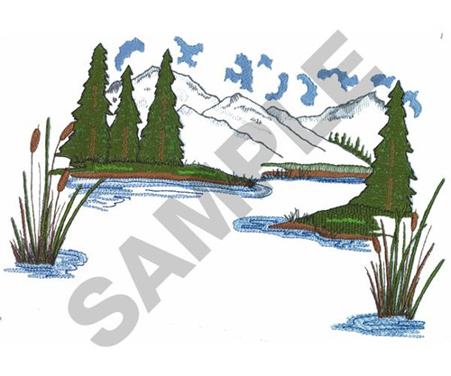 Plants(Great Notions) Embroidery Design: MOUNTAIN LAKE (LARGE) from ...