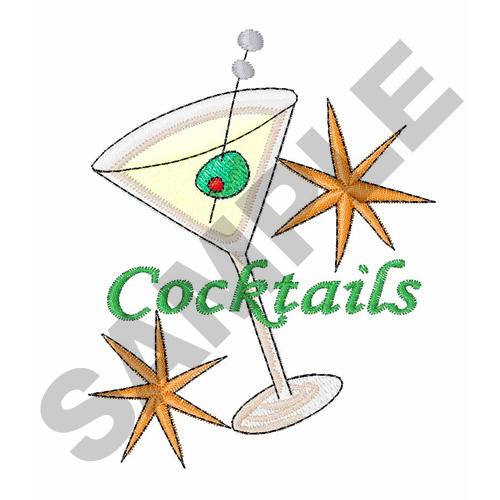COCKTAILS GLASS Embroidery Design AnnTheGran