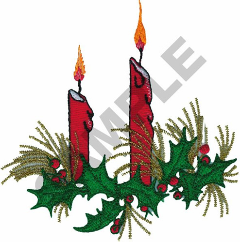 CHRISTMAS CANDLES Embroidery Design | AnnTheGran