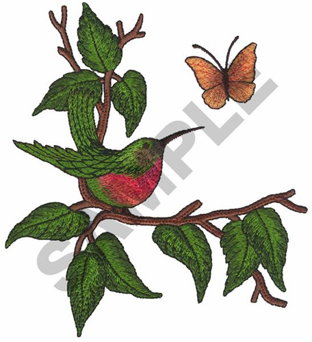 HUMMINGBIRD AND BUTTERFLY Embroidery Design | AnnTheGran