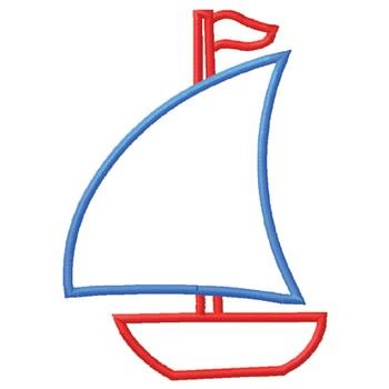 Outlines Embroidery Design: Sailboat Outline from Gunold