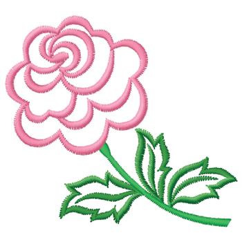 Pink Flower Outline Embroidery Design Annthegran