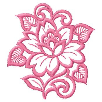 Pink Flower Outline Embroidery Design | AnnTheGran
