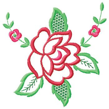 Red Rose Outline Embroidery Design | AnnTheGran
