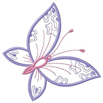 Purple Butterfly Outline Embroidery Design | AnnTheGran