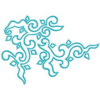 Blue Scroll Outline Embroidery Design | AnnTheGran