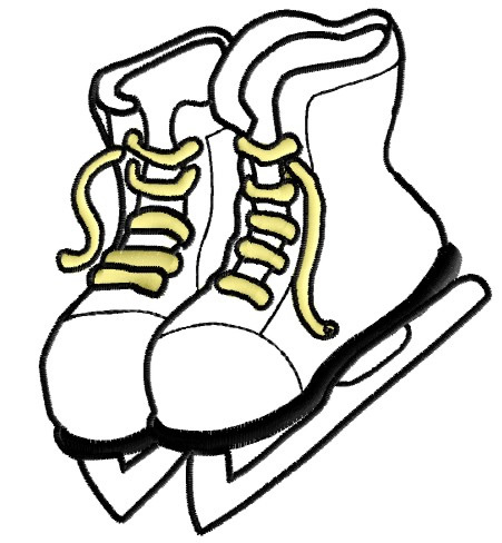 Outlines Embroidery Design: Ice Skates Outline from King Graphics