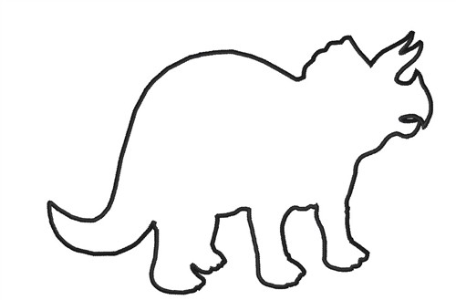 Animals Embroidery Design: Triceratops Outline from King Graphics