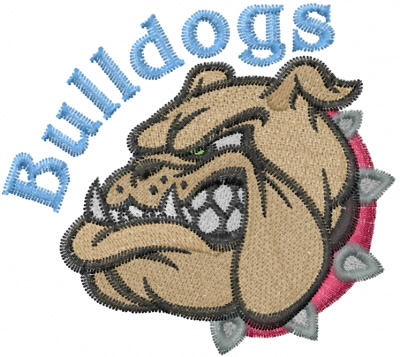 Bulldog mascot embroidery design  annthegran
