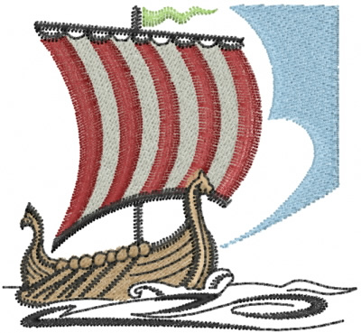  Viking  Ship Embroidery  Design  AnnTheGran
