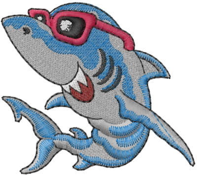 Animals Embroidery Design: Shark With Sunglasses from Machine ...