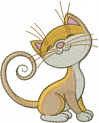 Cute Kitten Embroidery Design | AnnTheGran
