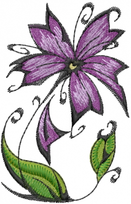 Purple Flower Embroidery Design | AnnTheGran