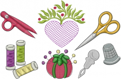 Sewing Supplies Embroidery Design | AnnTheGran