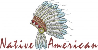 Native American Headdress Embroidery Design 