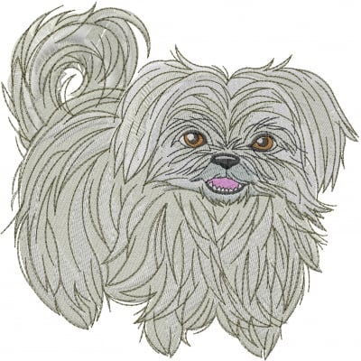 Shih Tzu Dog Embroidery Design 