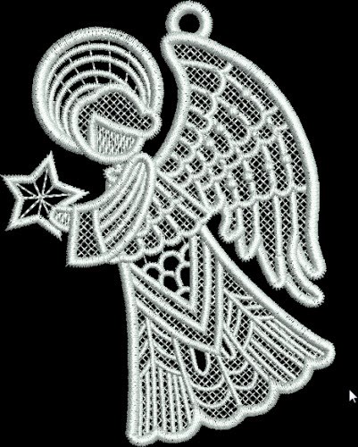 FSL Small Angel with Star Embroidery Design | AnnTheGran
