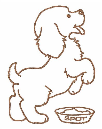 Puppy Outline Embroidery Design | AnnTheGran