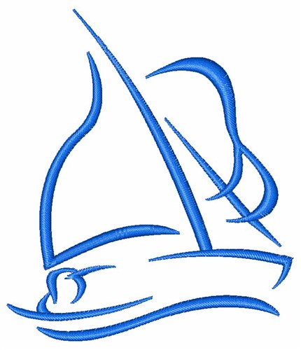 Sailboat Outline Embroidery Design | AnnTheGran