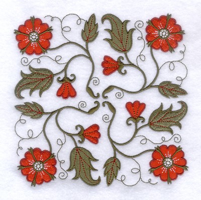 Spring Jacobean Machine Embroidery Designs with Sewing Project Included