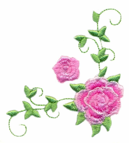 Rose Corner Embroidery Design | AnnTheGran