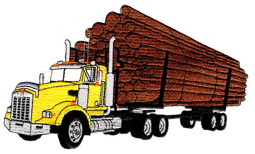 log truck embroidery design annthegran