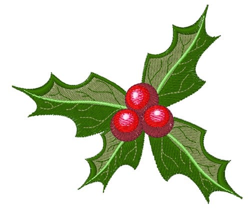 Holly Embroidery Design 