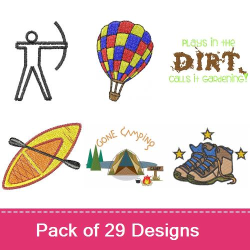 Outdoor Adventure Embroidery Bundle – Camping, Gardening & More (29 ...