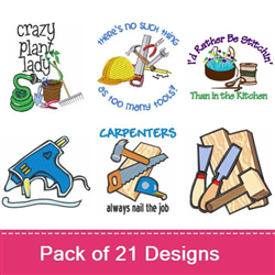 Handyman Tools & Hobbies Embroidery design pack by Hopscotch, Embroidery  Packs on