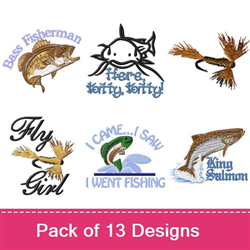 Born to Fish Embroidery Design