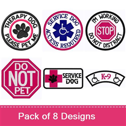 Therapy Dog Patch Embroidery Design