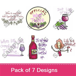 Girlfriends Sisters drinking Wine Hand Embroidery Pattern Designs
