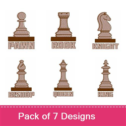 Chess Rook Embroidery Design