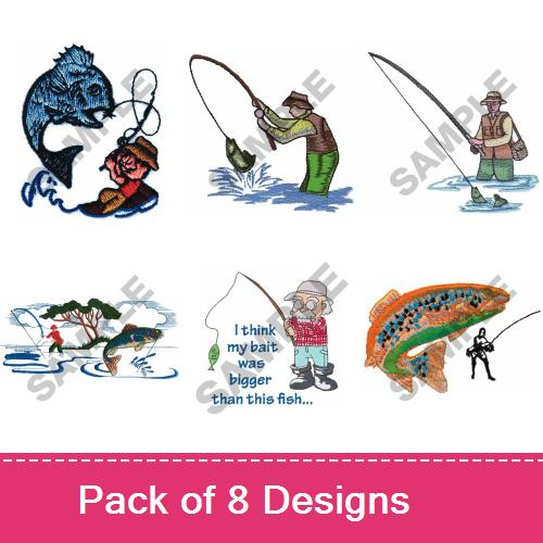 Fly Fishing Fun Embroidery Designs