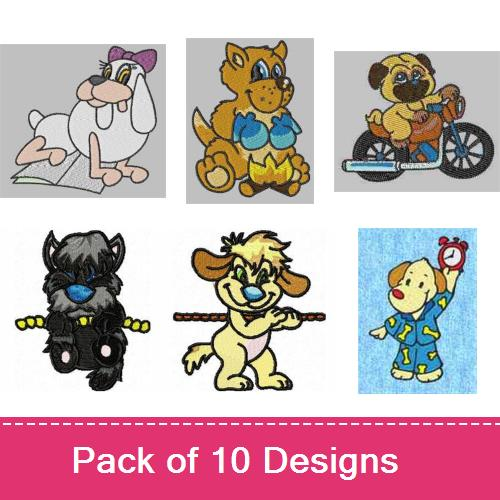 Playful Pups Embroidery Designs | AnnTheGran.com