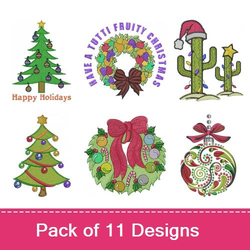 A Christmas Cheer Coasters (In-the-Hoop) Design Pack - Lg