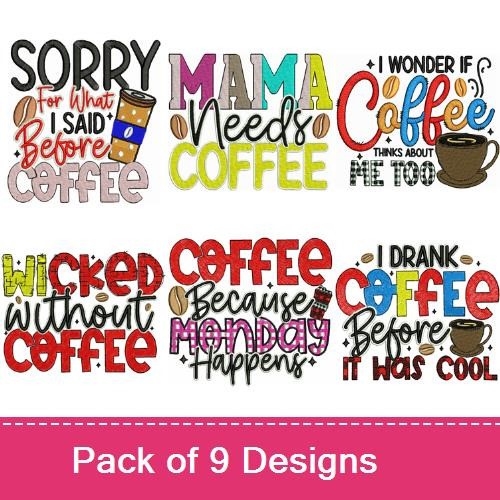 Coffee Lover Embroidery Design