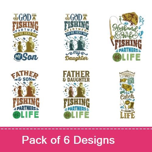 Fishing Partner Design Pack Embroidery Designs