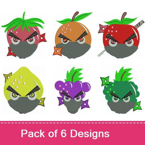 Fruit Ninja Pineapple machine embroidery design fill stitch 