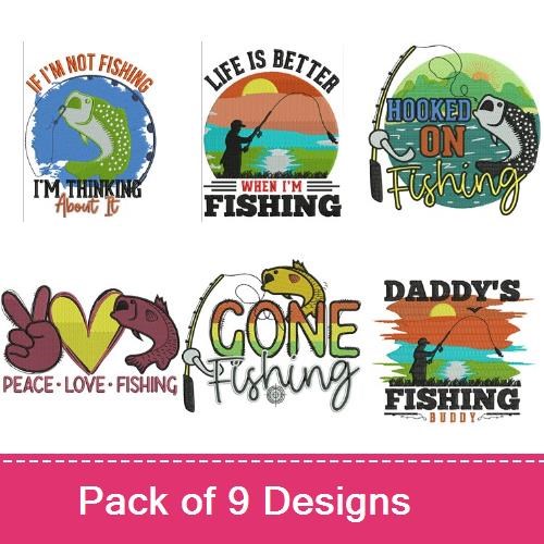 Gone Fishing! Embroidery design pack by Ann The Gran, Embroidery Packs on