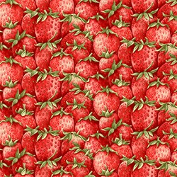 Henry Glass - Strawberry Garden Q-500-86 Multi Lg Strawberry Vine| Per Half  Yard