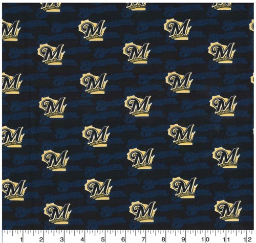 MLB - Milwaukee Brewers Navy Gold Yardage